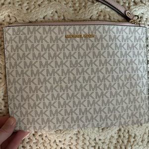 Michael Kors Cream and Gold Clutch